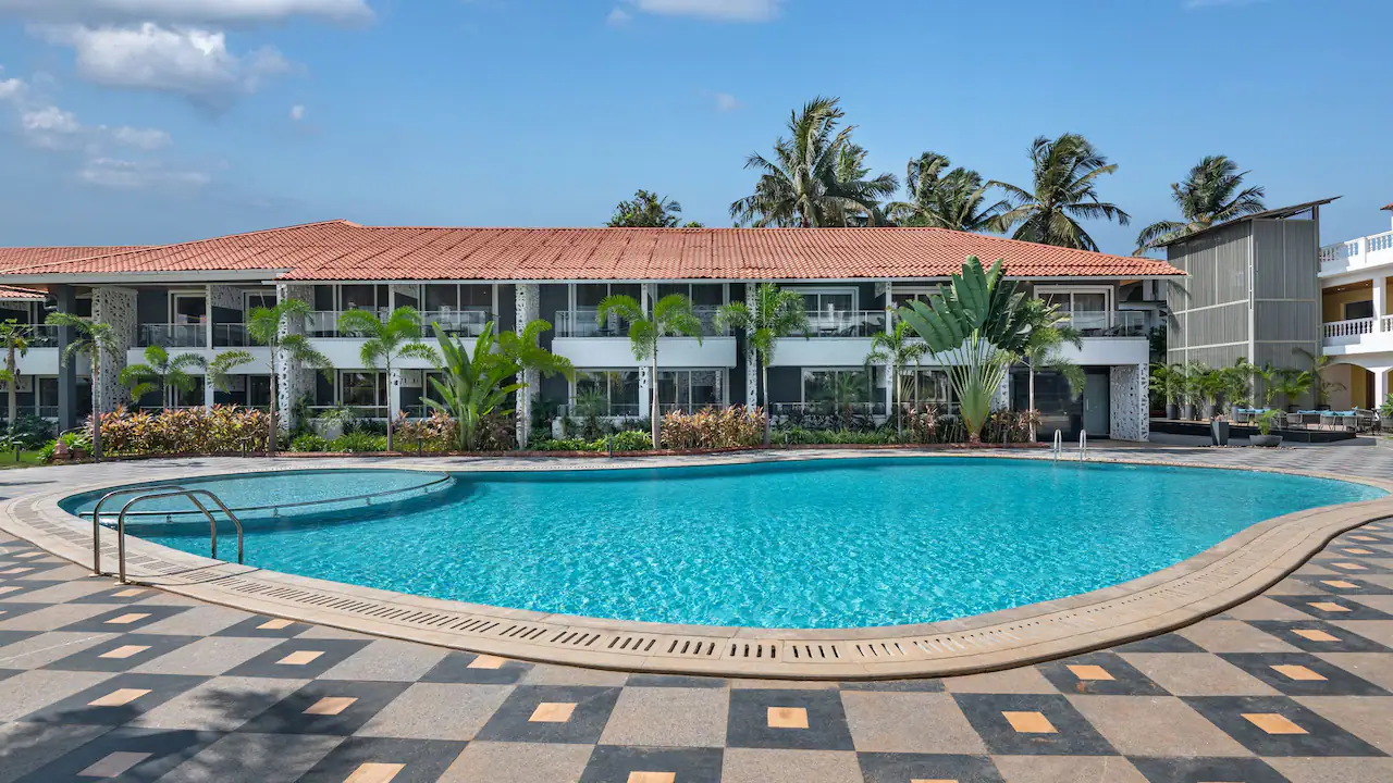 Poolside landscaping at Hyatt Place Goa Candolim