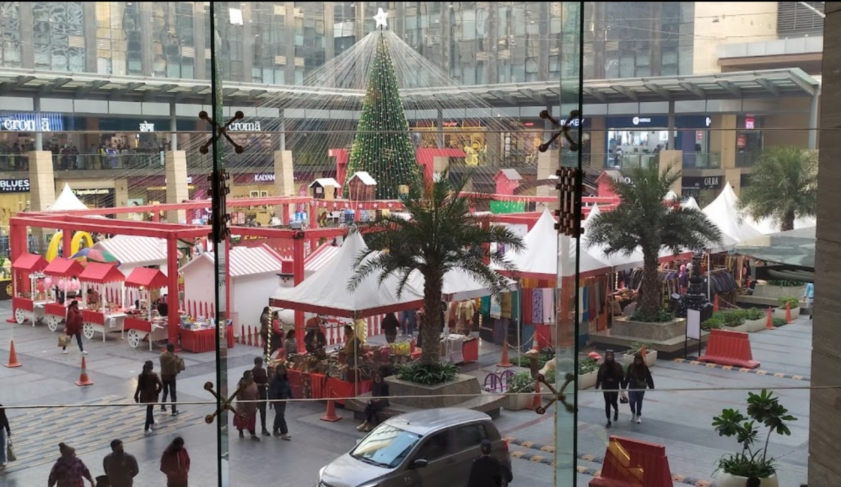 Seasonal landscaping at Vegas Mall Delhi